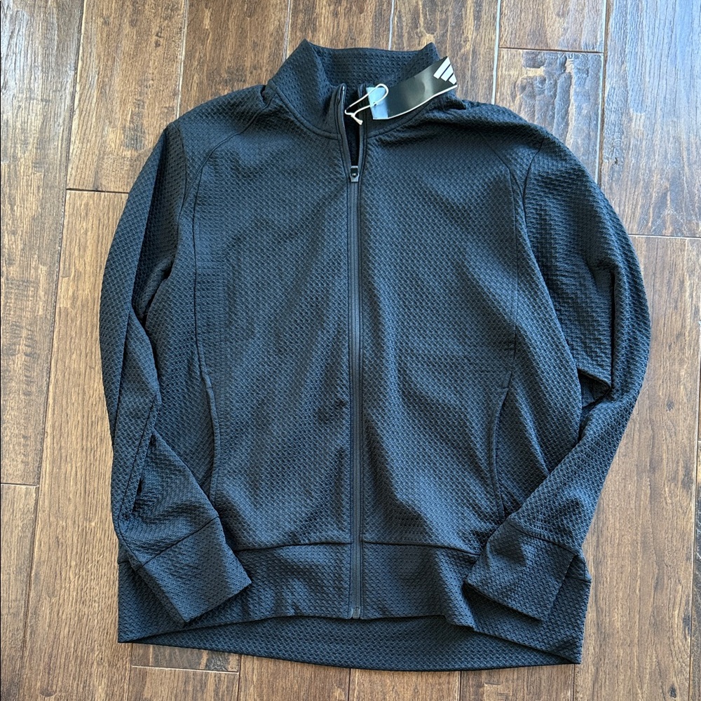Adidas Womens  Black  Textured Jacket size 2xl